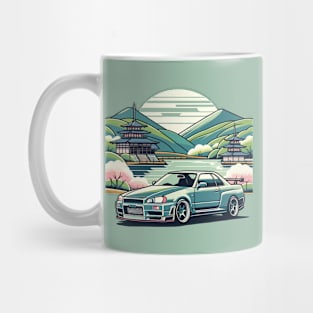 Green Skyline R34 Mug